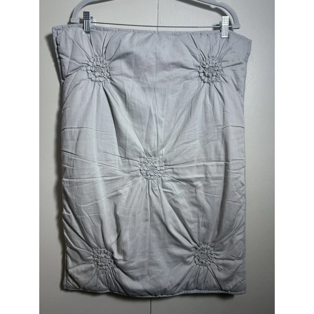 Pottery Barn Teen RUCHED ROSETTE Standard Sham Gray